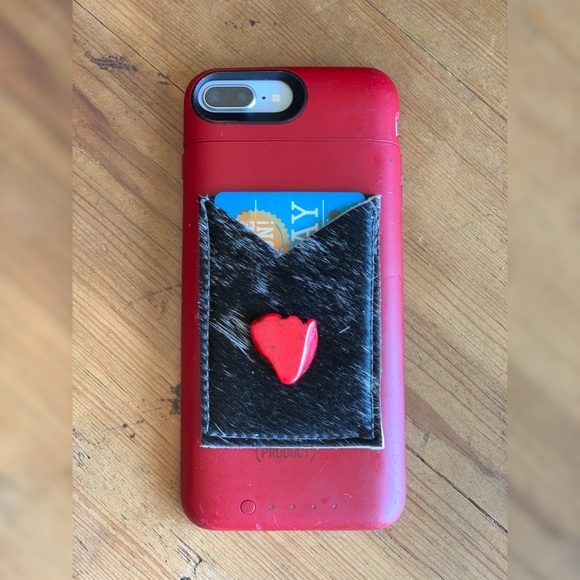 Cowhide Cellphone Card Caddy - Picture 2 of 8